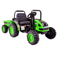 Jeździki dla dzieci - Import SUPER-TOYS MEGA TRAKTOR Z PRZYCZEPĄ MIĘKKIE SIEDZENIE PILOT RADIO FM/HL388  HL-388-ZIELONY - miniaturka - grafika 1