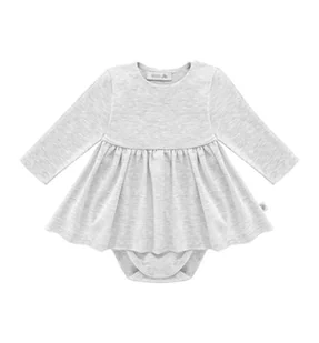 Body z sukienką szarymelanż 68 - Body dla niemowląt - miniaturka - grafika 1