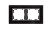 Klawisze i ramki - Simon Ramka Podwójna Szkło 82827-32 Czarna/Grafit Sim82 82827-32 - miniaturka - grafika 1