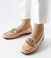 Mokasyny damskie - Złote mokasyny z cyrkoniami Neuer -39 - miniaturka - grafika 1