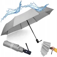 Parasole - Parasolka Składana Automatyczna Duża Parasol Męska Damska Lekka XXL Szary - miniaturka - grafika 1