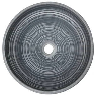 Umywalka nablatowa, szara, okrągła, Φ41x14 cm, ceramiczna Lumarko! - Umywalki - miniaturka - grafika 5