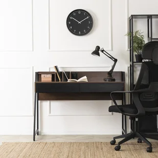 Biurko Loftowe z Szufladami CASS 120 cm Brązowe/Czarne Nowoczesne Loft - Biurka - miniaturka - grafika 1