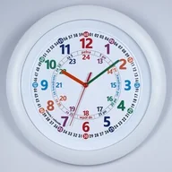Zabawki interaktywne dla dzieci - Zegar biały edukacyjny do odczytu czasu #2/ 31cm - miniaturka - grafika 1