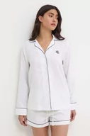 Piżamy damskie - Lauren Ralph Lauren piżama lniana kolor biały ILN12335 - miniaturka - grafika 1