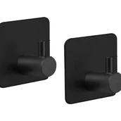 Zawiasy, okucia i inne akcesoria - Haczyki ścienne samoprzylepne, odpowiednie do łazienki i kuchni, bez konieczności wiercenia, czarne (opakowanie 2 szt.) - miniaturka - grafika 1