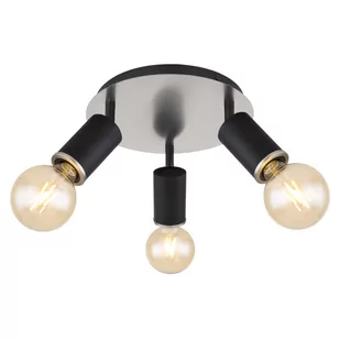 Globo Joseba 54032-3B plafon lampa sufitowa spot 3x60W E27 czarny/nikiel - Lampy sufitowe - miniaturka - grafika 1