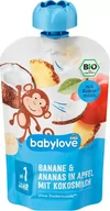 Desery dla dzieci - Babylove, Bio, Mus owocowy, Banan, Jabłko, Ananas i Mleko kokosowe, 100 g - miniaturka - grafika 1
