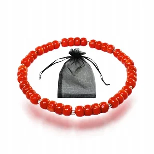 Bransoletka Naturalny czerwony Koral oponki 4x5 Srebro 925 gumka 20 cm, bez marki, AG00000108 - Bransoletki - miniaturka - grafika 1