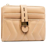 Portfele - Mały portfel damski na karty portmonetka na suwak skóra ekologiczna Cavaldi, khaki - miniaturka - grafika 1