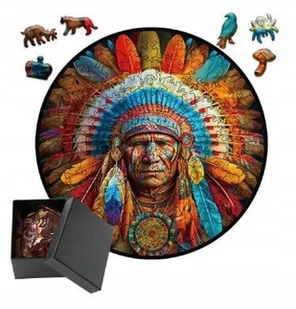 Puzzle Drewniane Wooden A3 dla dzieci i dorosłych 180 el. Indianin - Układanki dla dzieci - miniaturka - grafika 1