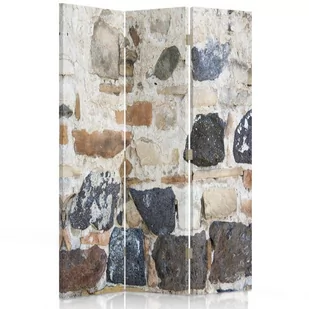 Parawan pokojowy FEEBY, Kamienny mur 2, Dwustronny 110x170cm 3-częściowy - Parawany - miniaturka - grafika 1
