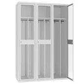 Szafki BHP - Szeroka potrójna szafa MSUM 430 z drzwiami pleksi - miniaturka - grafika 1