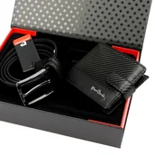 Paski - Pierre Cardin zestaw męski skóra naturalna portfel i pasek do spodni - miniaturka - grafika 1