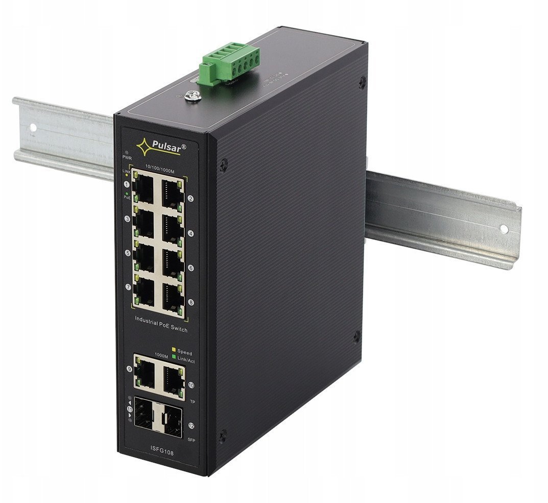 ISFG108 Switch przemysłowy PoE 8xPoE, 5902135325155