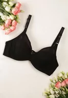 Biustonosze - Czarny Gładki Biustonosz z Regulowanymi Ramiączkami Pronisa - miniaturka - grafika 1