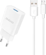 Ładowarki do telefonów - Ładowarka sieciowa Dudao A4EU USB-A 2.1A - biaa + kabel USB-A - micro USB - miniaturka - grafika 1