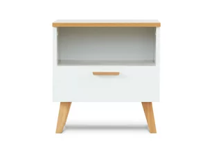Stolik nocny FRISK biały/dąb naturalny / 48x50x46 / płyta wiórowa - Szafki nocne Stolik nocny FRISK biały/dąb naturalny / 48x50x46 / płyta wiórowa - Szafki nocne - miniaturka - grafika 1