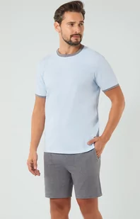 Piżama męska z krótki rękawem niebiesko-szara Nikodem, Kolor niebiesko-szary, Rozmiar M, Italian Fashion - Intymna - Piżamy męskie - miniaturka - grafika 1