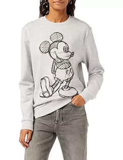 Bluzy damskie - Disney Damska bluza szkic Myszki Miki, szary, XL - grafika 1
