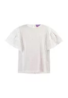 Bluzki damskie - Scabbo Dziewczęca (Kids) bluzka z krótkim rękawem 82933809, biała różowo-pomarańczowa w kropki, 146, Białe różowo-pomarańczowe kropki, 146 - miniaturka - grafika 1