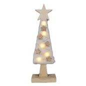 Ozdoby bożonarodzeniowe - Choinka drewniana LED 38 cm ciepły biały - miniaturka - grafika 1
