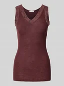 Bielizna nocna - Top z obszyciem z koronki - miniaturka - grafika 1