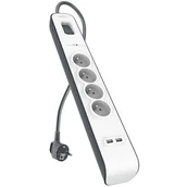 Listwy zasilające - Belkin Listwa zasilająca Surge Plus 4-fold incl. 2 x USB 2,4A - BSV401VF2 (BSV401VF2M) - miniaturka - grafika 1