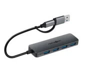 Huby USB - Reinston EHUB08 4w1 Pasywny Szary - miniaturka - grafika 1