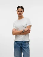 Koszulki i topy damskie - Vero Moda Koszulka w kolorze białym - miniaturka - grafika 1