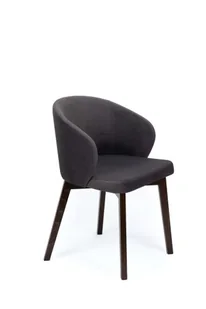 Flavio 5 krzesło tapicerowane ciemny szary nogi orzech - Krzesła - miniaturka - grafika 1