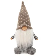 Ozdoby bożonarodzeniowe - Skrzat Krasnal Gnom Świąteczny Z Brodą Szary 20 Cm - miniaturka - grafika 1