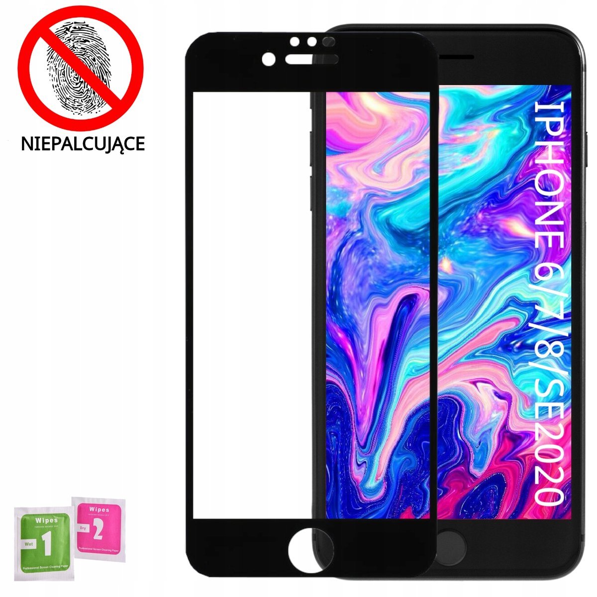 Szkło Hartowane iPhone 6 / 7 /8 / SE2020 / 2022 Szyba Antypapilarna Powłoka
