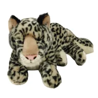 Zabawki interaktywne dla dzieci - Maskotka Pantera Śnieżna Beżowa Duży Pluszak 28cm Miękka Przytulanka Miś - miniaturka - grafika 1