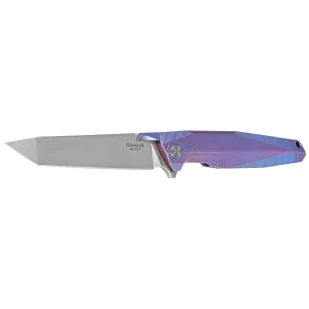 Nóż składany RikeKnife Framelock Blue Titanium, Bead Blast / Satin M390 (RK1707T-B) - Noże - miniaturka - grafika 2
