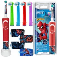 Końcówki do szczoteczek elektrycznych - Szczoteczka Braun Oral-b Vitality 100 SpiderMan + 4 końcówki zamienne kolorowe - miniaturka - grafika 1