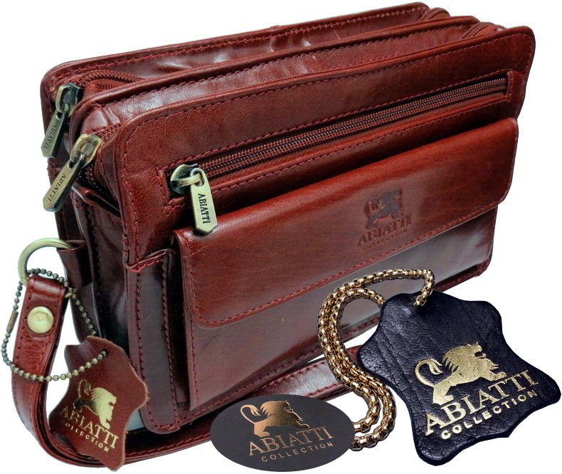 Ekskluzywna Skórzana Saszetka Abiatti Skóra Brąz