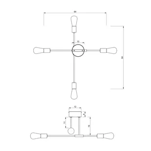 Luminex Flame 3906 lampa wisząca zwis 4x60W E27 czarna/złota - Lampy sufitowe - miniaturka - grafika 3