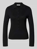 Bluzki damskie - Bluzka z długim rękawem o kroju slim fit z mieszanki lyocellu i bawełny model ‘FLURA LUREX’ - miniaturka - grafika 1