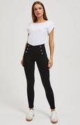 Spodnie damskie - Czarne jeansy z ozdobnymi guzikami 4209, Kolor czarny, Rozmiar M, Moodo - Primodo.com - miniaturka - grafika 1