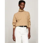 Swetry damskie - Tommy Hilfiger Wełniany golf | Regular Fit - miniaturka - grafika 1