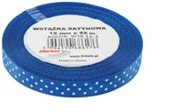 Pasmanteria - Brewis Wstążka dekoracyjna kropki 12mmx22m niebieska - miniaturka - grafika 1