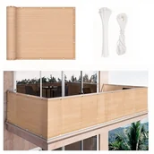 Ogrodzenia - Leziter Zacienienie balkonu, prywatność 5 m beżowy - miniaturka - grafika 1