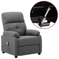 Fotele - vidaXL Lumarko Elektryczny fotel masujący, rozkładany, jasnoszary, tkanina! 3073812 - miniaturka - grafika 1