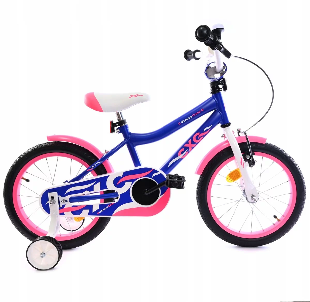 Midex rowerek dla dzieci 16 cali Granatowo-różowy