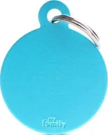 Odblaski i adresówki - Zawieszka Adresówka Identyfikator z grawerem dla psa i kota duża niebieska zawieszka - miniaturka - grafika 1