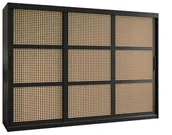 Szafy - Szafa przesuwna Garderoba PLECIONKA WIEDEŃSKA 250 gł. 62 czarny - miniaturka - grafika 1