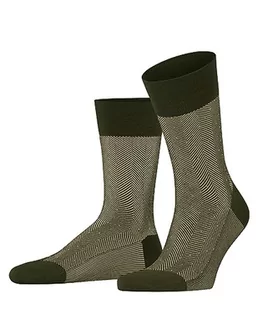 FALKE Mężczyźni Sensitive Herringbone M SO Wełna Merynosa bezuciskowe 1 Para, Zielony (Artichoke 7436), 43-44 - Skarpetki męskie - miniaturka - grafika 1