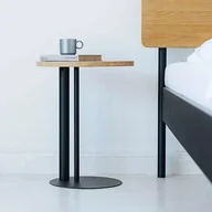 Ławy i stoliki kawowe - ORBIS Stolik nocny metalowy z drewnianym blatem - miniaturka - grafika 1