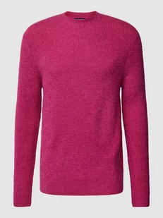 Sweter z dzianiny z prążkowanymi wykończeniami - Swetry męskie - miniaturka - grafika 1